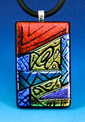 Fused picasso style dichroic pendant