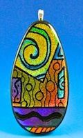 dichroic glass picasso pendant