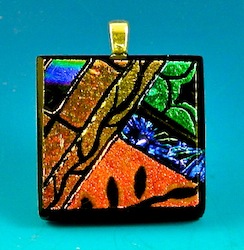 dichroic glass picasso pendant