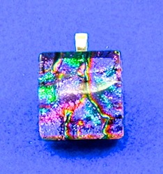 Fused dichroic glass pendant