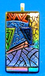 etched dichoric picasso style pendant