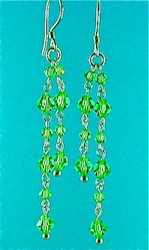 Green swarovski earrings