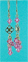 Pink crystal drop earrings