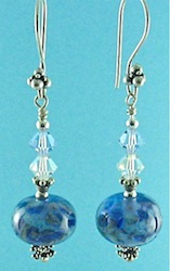 Blue flamework earrings