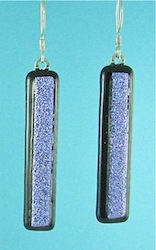  Purple dichroic fused glass earrings
