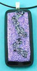 Purple dichroic glass fused pendant