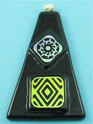 Black fused glass pendant
