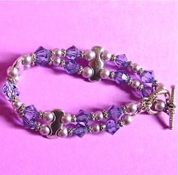 Multi strand bracelet with swarovski