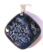 Dichroic diamond fused glass pendant