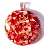 Multi colored Glass Frit Pendant