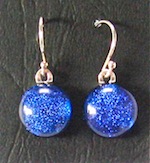 Blue fused glass earrings