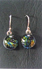 Rainbow Fused Glass Dichroic Earrings