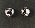 Black and white fused glass dichroic earrings