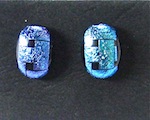 Bluecross fused glass dichroic earrings