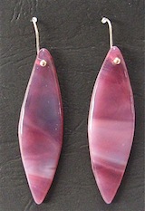 Mauve drop  glass earrings