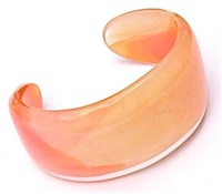 Orange glass fused cuff bracelet