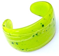 Green glass fused cuff bracelet