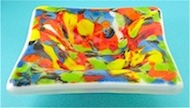 Fused Glass Powder Painted Plate