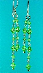 Green swarovski earrings