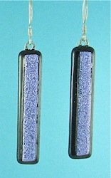  Purple dichroic fused glass earrings