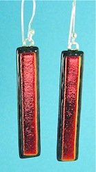 Copper dichroic glass earrings