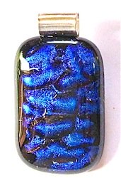Blue Black Dichroic Glass Pendant