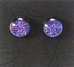 Blue dichroic stud earrings