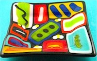 Glass Fused Abstract Plate